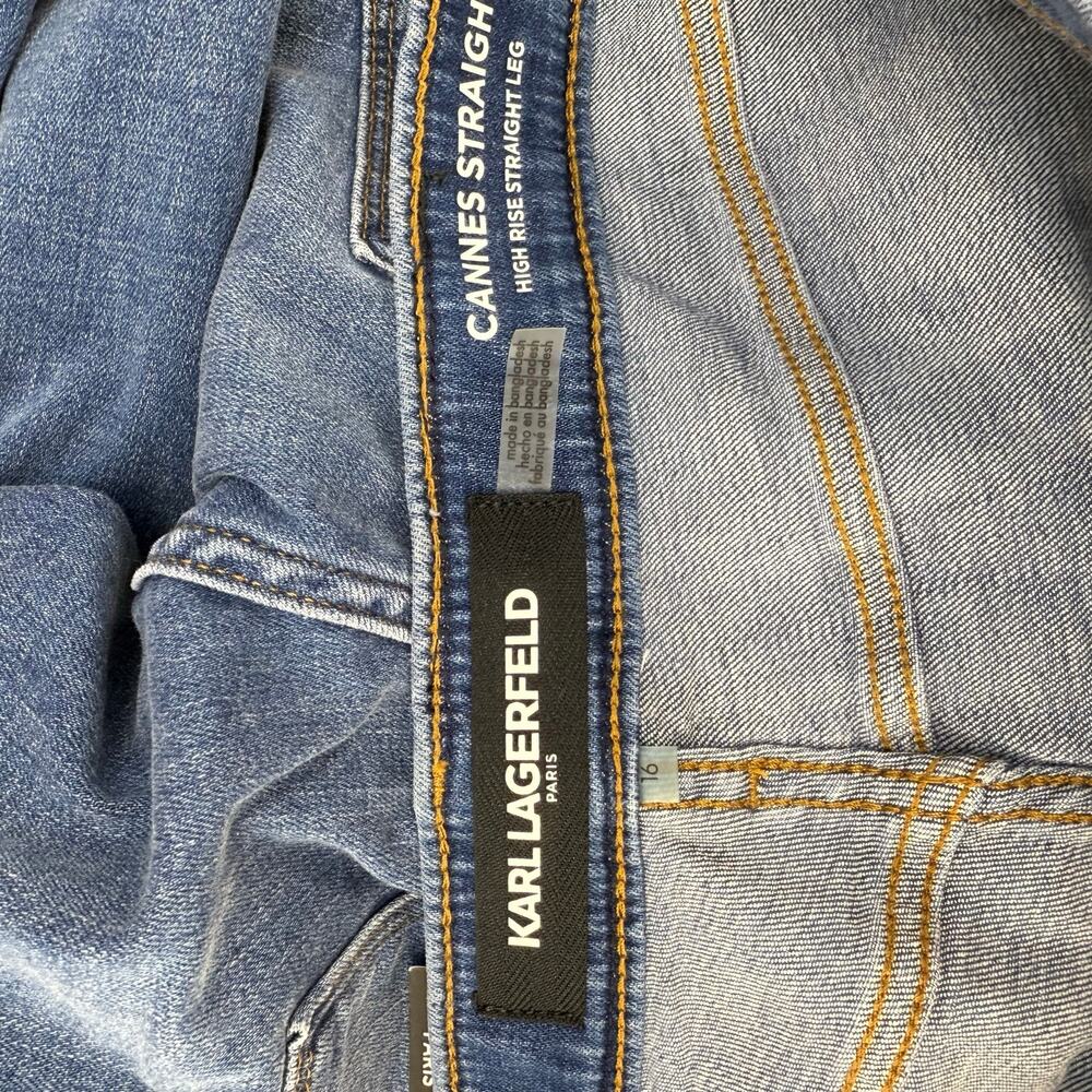 Karl Lagerfeld Paris Jeans Women's 16 Blue Cannes Straight High Rise L2TK2276 - Picture 8 of 14